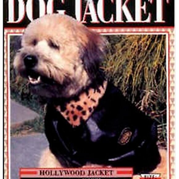 Doggiduds Black Faux Leather Animal Cheetah Faux Fur Hollywood Dog Jacket XL NEW - Picture 1 of 7